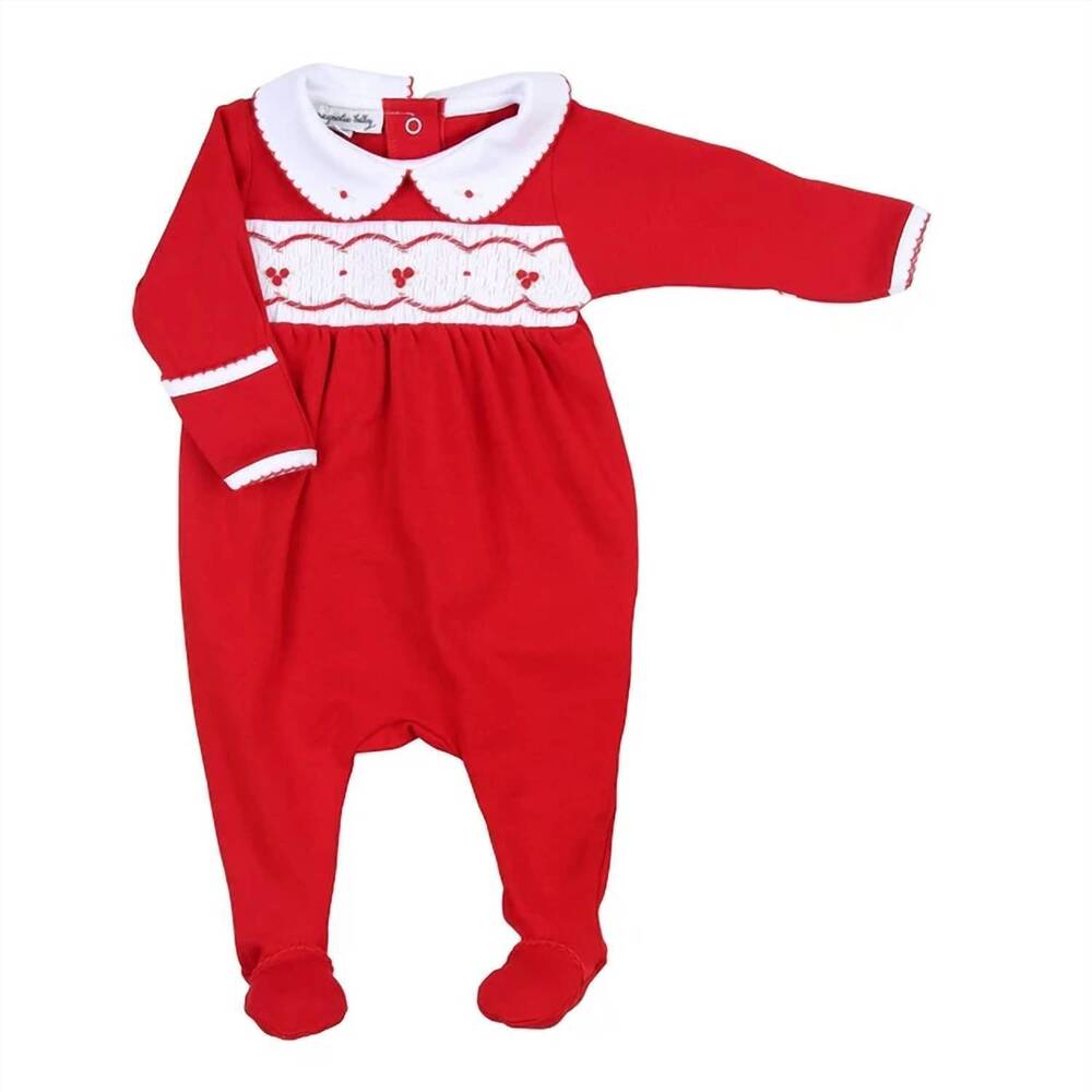 NEW MAGNOLIA BABY kids' cora cooper footies in red